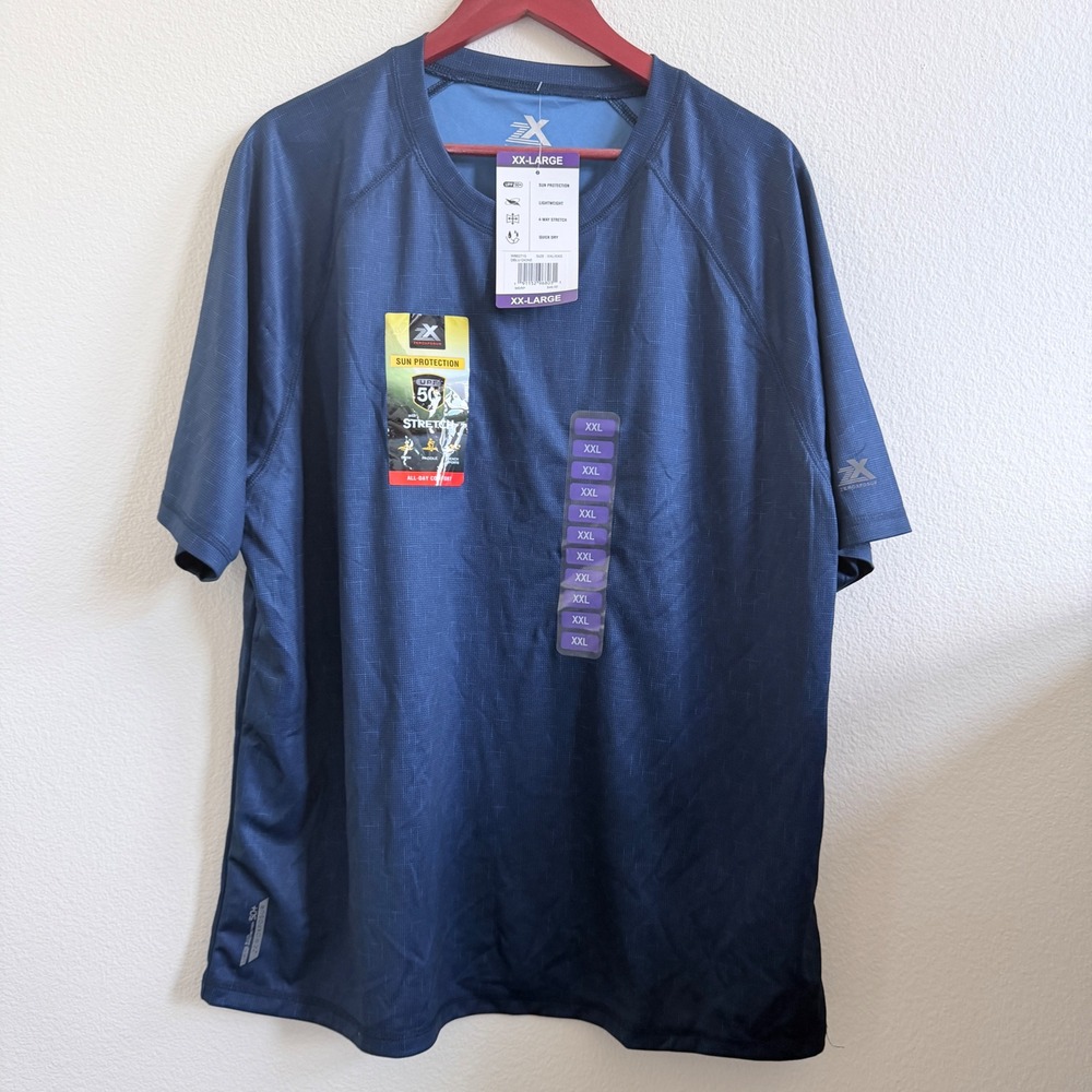 ZeroXposur Men XXL Navy‎ Blue UPF 50+ Sun Protection Performance T-Shirt W86271S